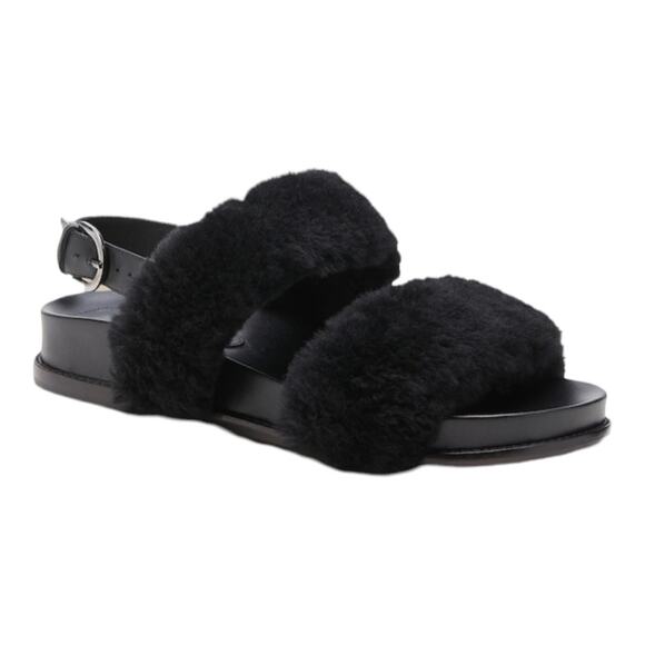 NIB Alexandre Birman Sport Shearling Sandal - Black - 39.5 - Picture 1 of 8